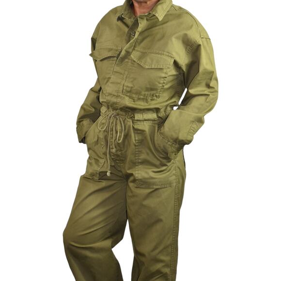 Levis Baggy Surplus Jumpsuit Green Flight Suit Oversized Cotton Coveralls Small - Picture 6 of 13